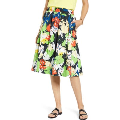 Petite 1901 Pull-On Poplin Skirt, Black