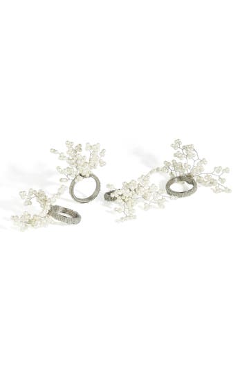 Tiramisu Ivory Elegance 4-pack Napkin Rings In Ivory