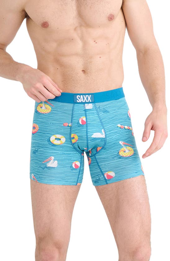 Saxx Vibe Supersoft Slim Fit Performance Boxer Briefs In Swimmers- Sea Level