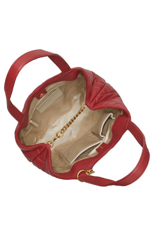 Vince Camuto Kisho Quilted Leather Shoulder Bag In Red