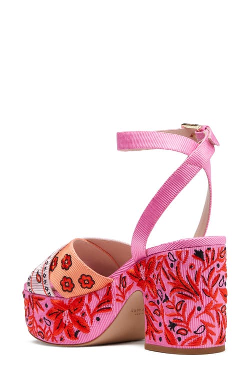 Shop Kate Spade New York Riobandana Patchwork Platform Sandal In Persimmon