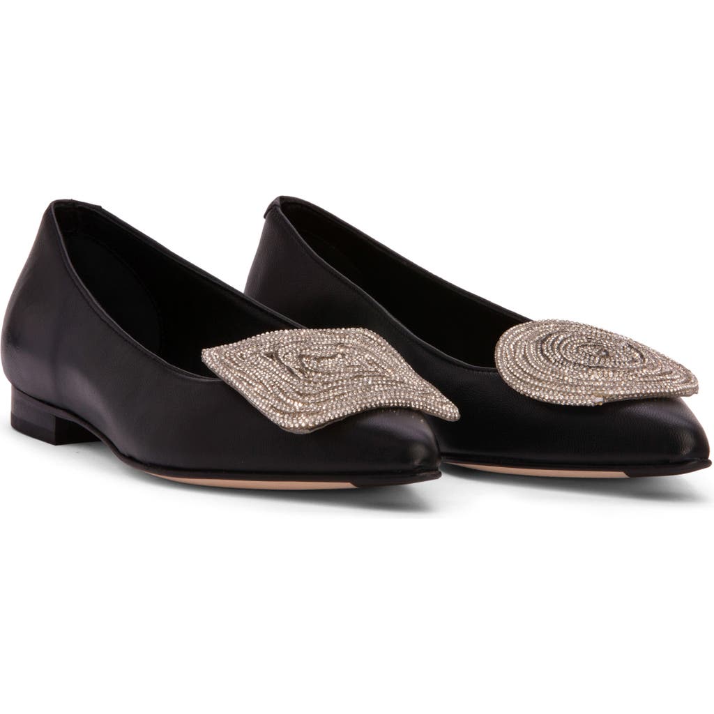 Beautiisoles Bonnie Pointed Toe Ballet Flat In Black