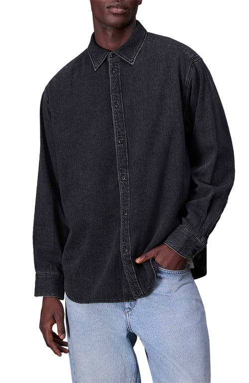 Shop Rag & Bone Matthew Denim Button-up Shirt In Washed Black