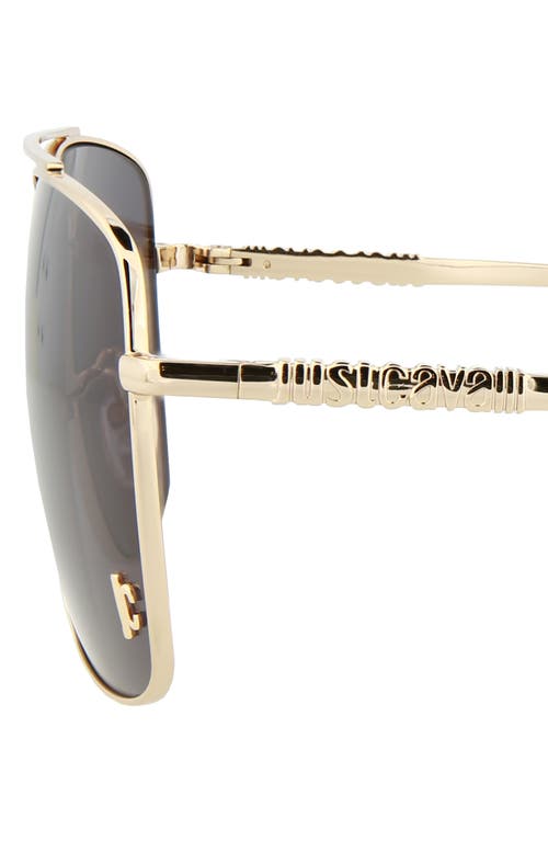 Just Cavalli Aviator-frame Metal Sunglasses In Gold Gold Smoke