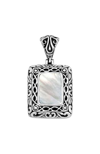 Samuel B. Sterling Silver Mother-of-pearl Rectangle Pendant In White