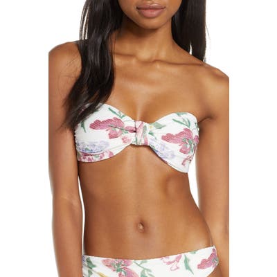 Chelsea28 Twisted Bandeau Bikini Top, White