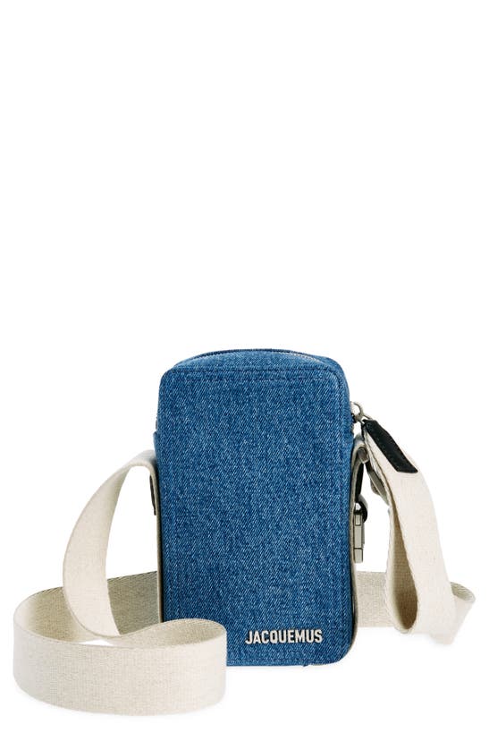 Shop Jacquemus Le Cuerda Vertical Denim Shoulder Bag In Blue
