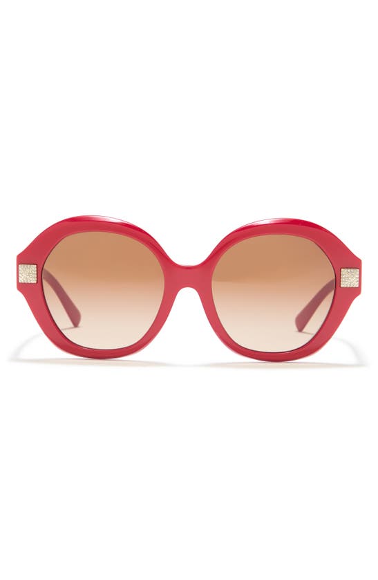 Valentino 54mm Round Sunglasses In / Gradient Brown | ModeSens