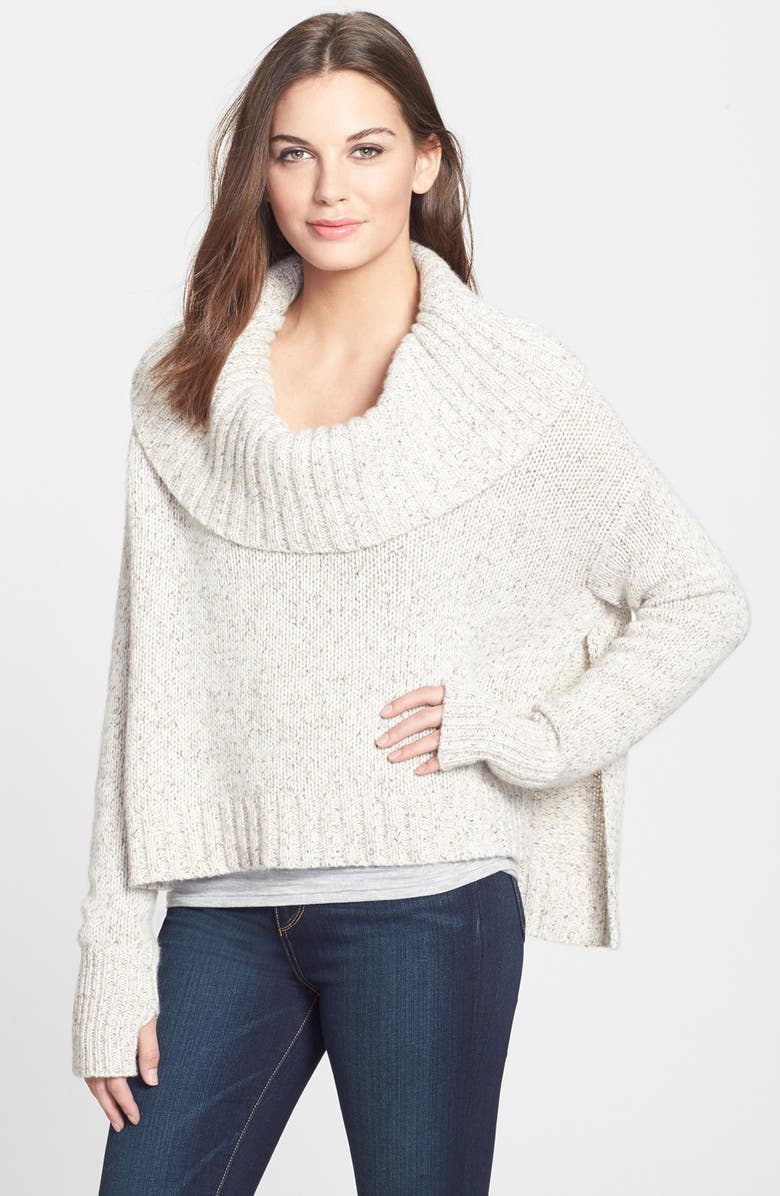 Eileen Fisher Drapey Neck Crop Cashmere Blend Sweater (Regular & Petite ...