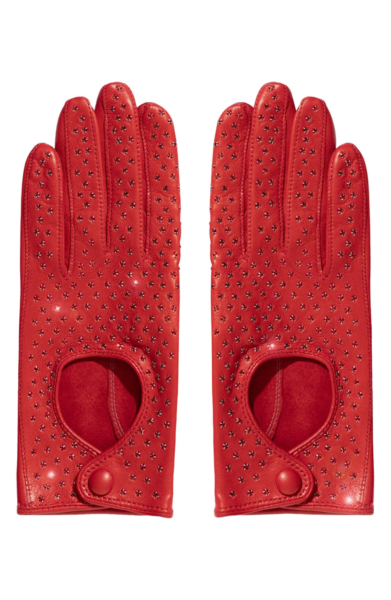 nordstrom red leather gloves