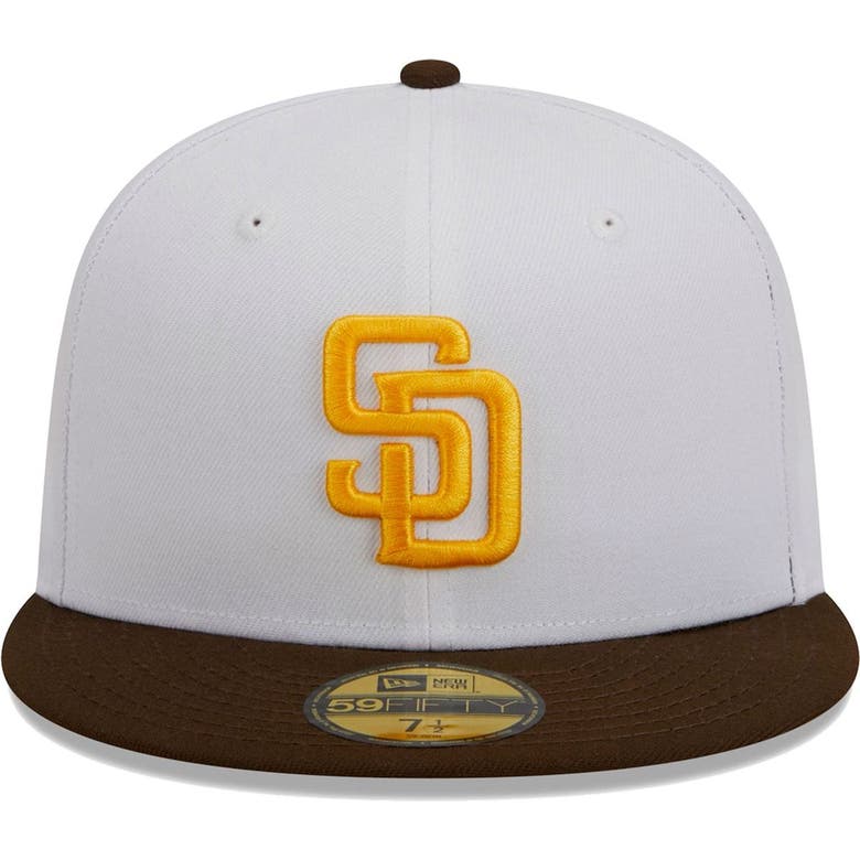 Men's San Diego Padres New Era White Optic Stadium Patch 59FIFTY Fitted Hat