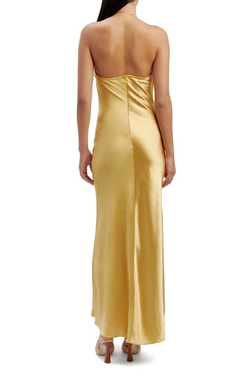 Shop Bardot Carlen Halter Maxi Dress In Gold