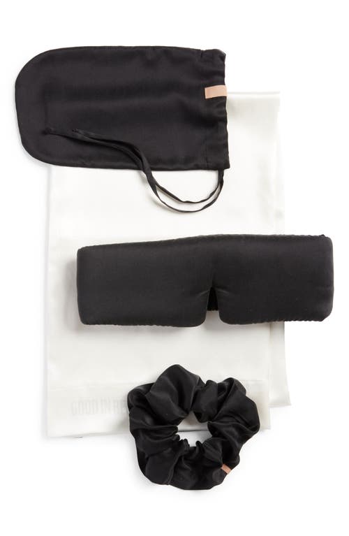 Lunya Sleep The Details Mulberry Silk Sleep Mask, Pillowcase & Scrunchie Set In Black