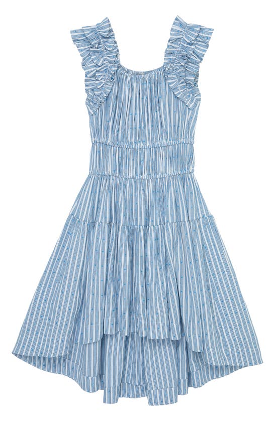 Habitual Kids' Little Girl's & Girl's Striped High-low Dress In Indigo