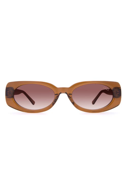 Dezi Booked 52mm Rectangular Sunglasses In Amber/honey Faded