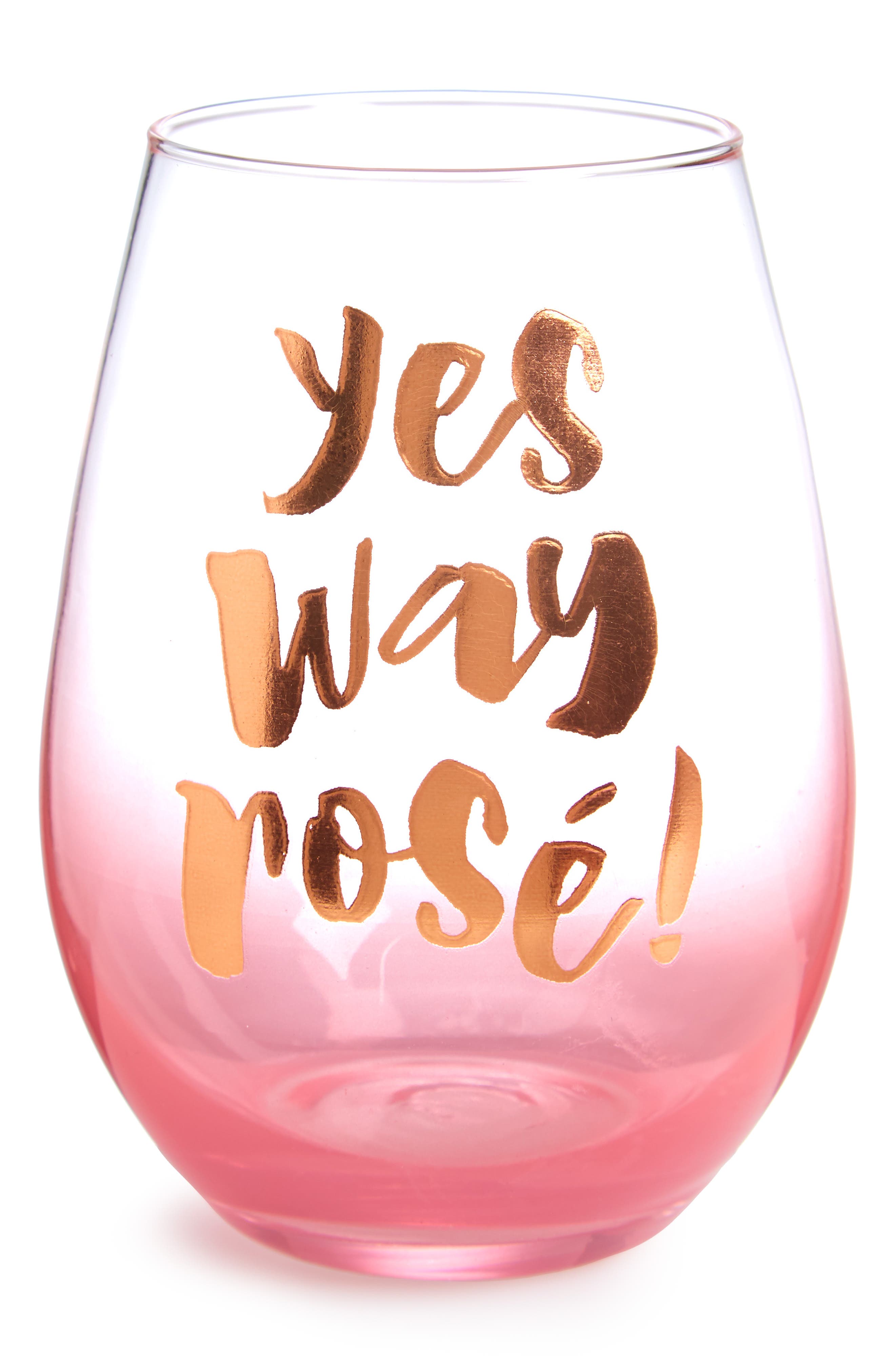 Slant Collections Yes Way Rosé Stemless Wine Glass Nordstrom