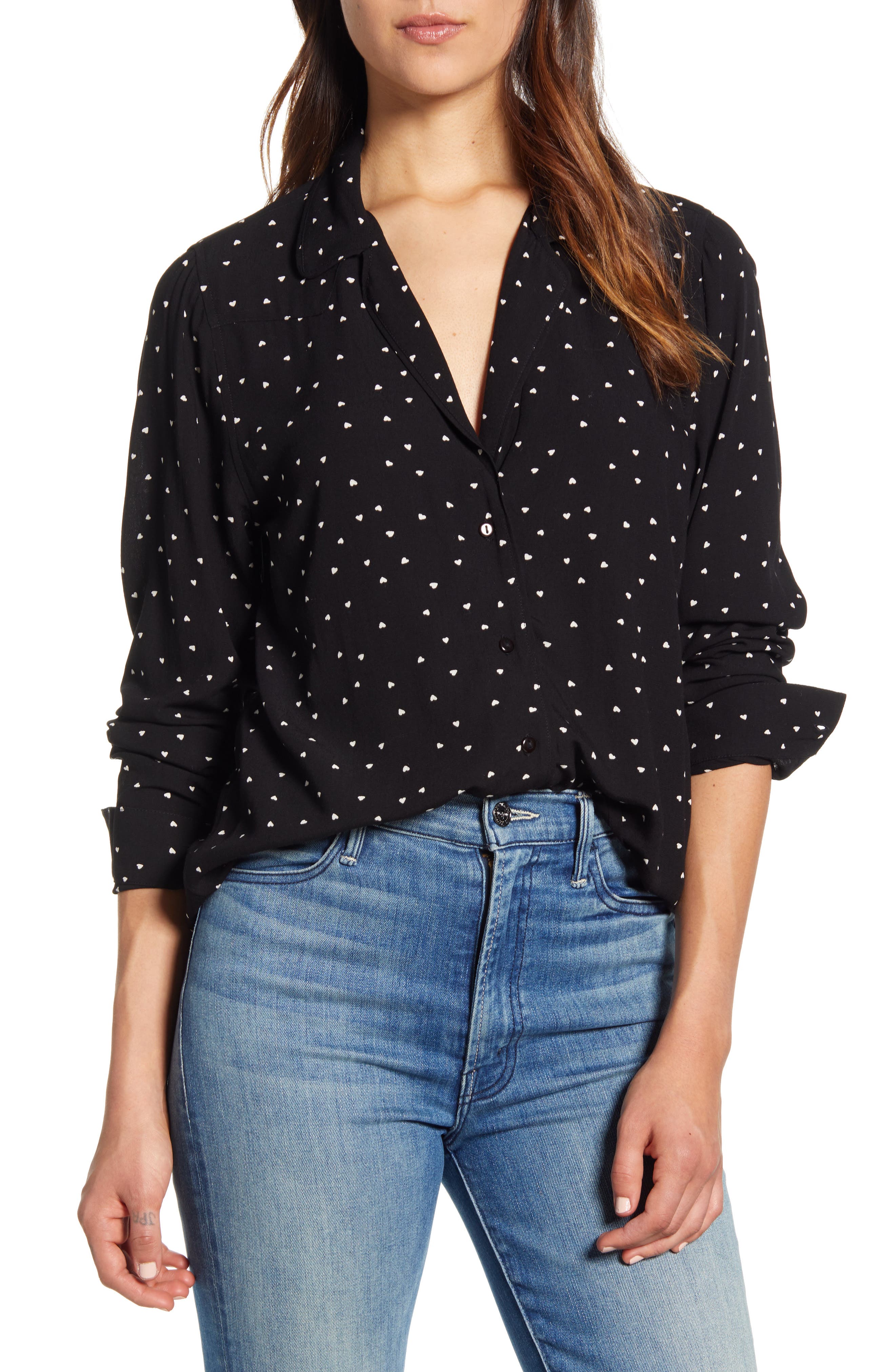 Lucky Brand Heart Dot Print Oversize 