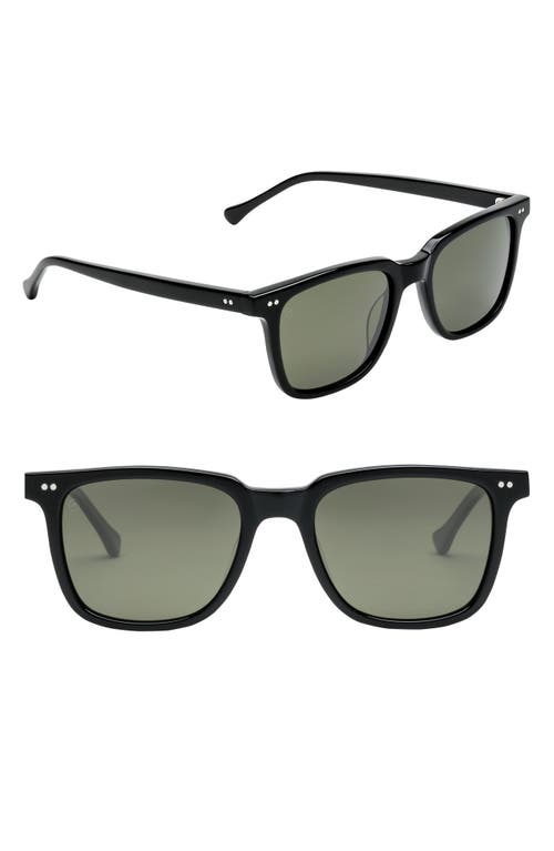 Electric Birch 53mm Polarized Square Sunglasses in Gloss Black/Grey at Nordstrom