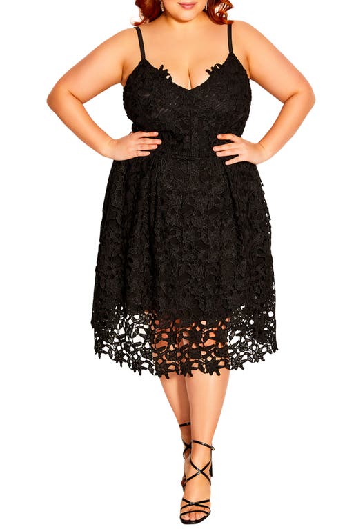 City Chic So Fancy Lace Midi Dress Black at