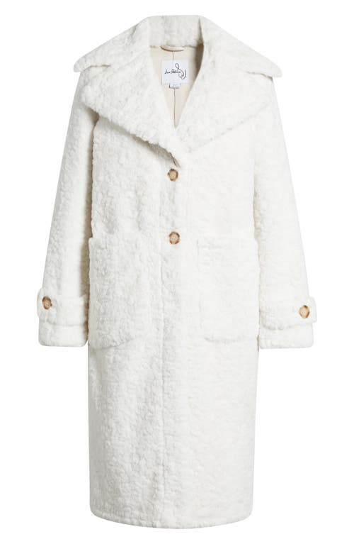 Shop Sam Edelman Longline Faux Fur Coat In Ivory