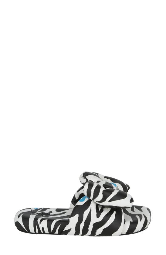 Shop Off-white Zebra Print Bow Sandal In Black White