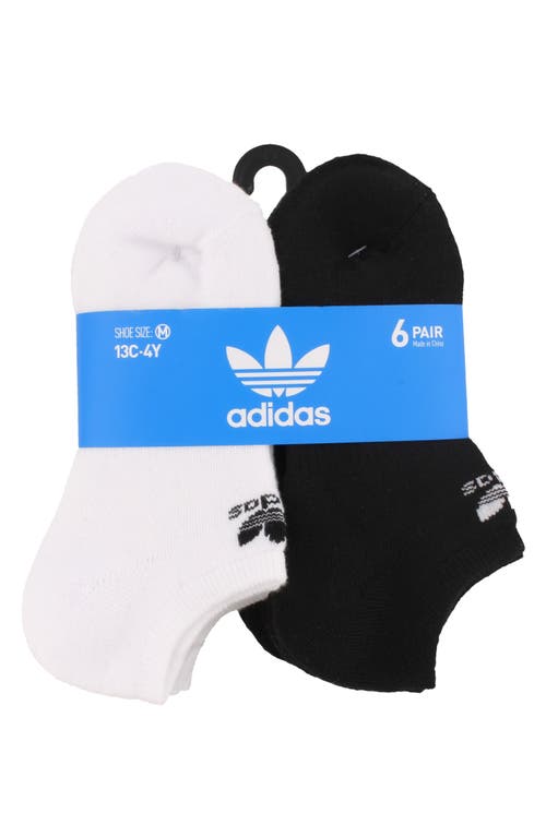 Shop Adidas Originals Adidas Trefoil 6-pack No-show Socks In Black/white