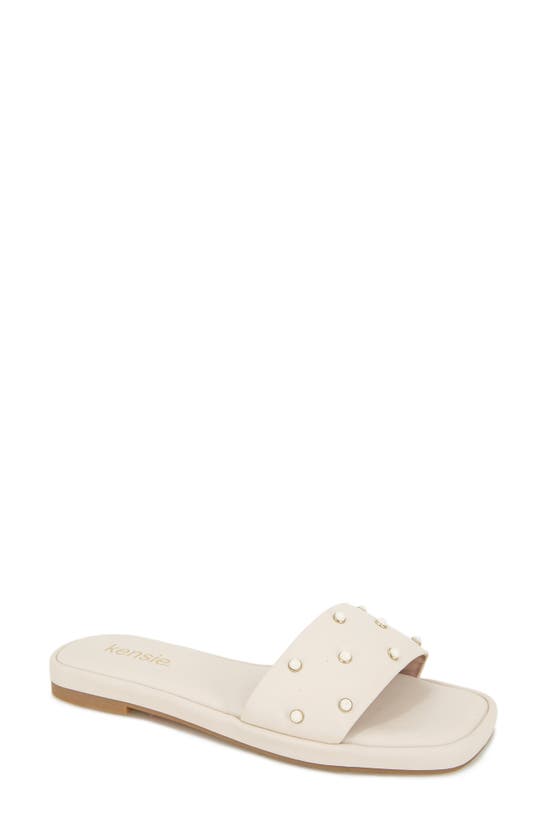 Kensie Valery Slide Sandal In Off White