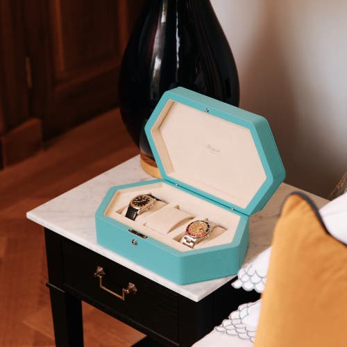 Shop Rapport London Portobello Three Watch Box In Turquoise