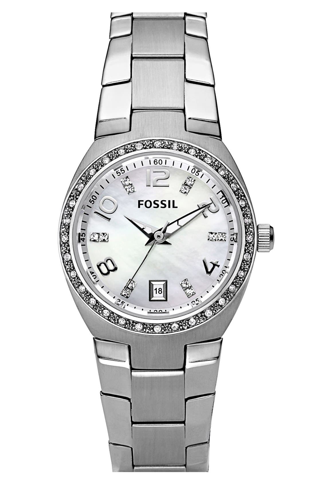UPC 691464216092 product image for Fossil Crystal Dial Watch, 28mm Silver One Size | upcitemdb.com