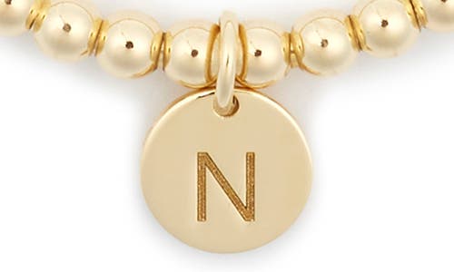 Meshmerise Initial Charm Ball Stretch Bracelet In Yellow-n