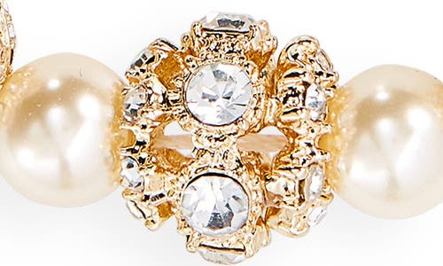 Marchesa Pavé Crystal & Imitation Pearl Slider Bracelet In Gold/blush/cry