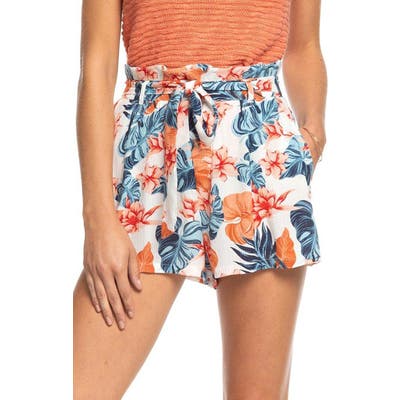 Roxy Steal The Sun Print Shorts, White
