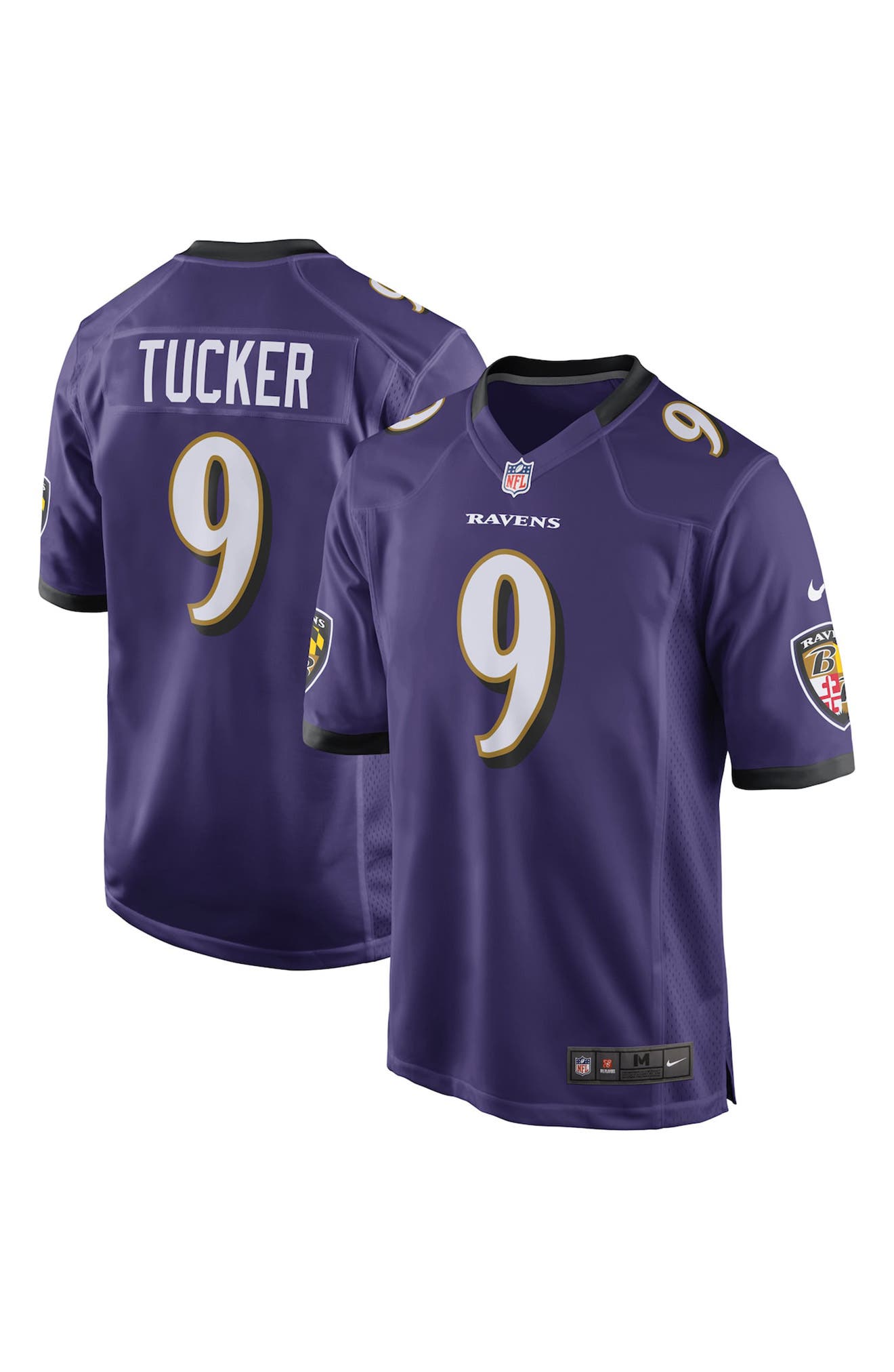 Men & Youth #9 Justin Tucker Baltimore Ravens Color Rush Limited