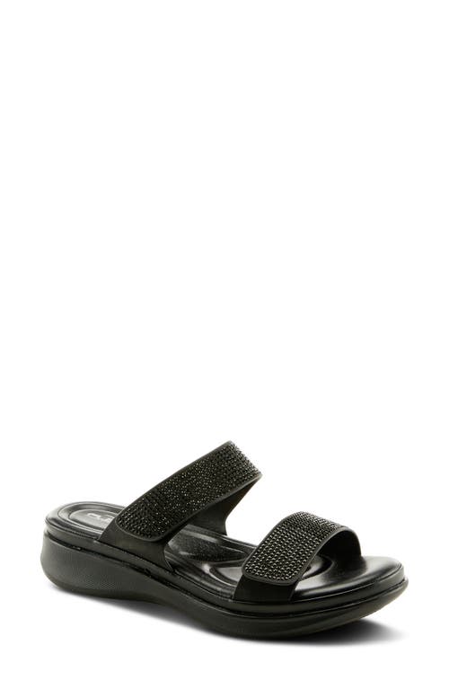 Shop Flexus By Spring Step Bling Slide Sandal In Black