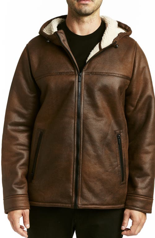 RAINFOREST Faux Shearling Lined Jacket in Russet