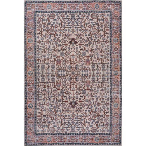 Jonathan Y Kemer All-over Persian Machine-washable Area Rug In Beige/red/blue