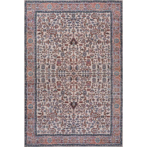 Shop Jonathan Y Kemer All-over Persian Machine-washable Area Rug In Beige/red/blue