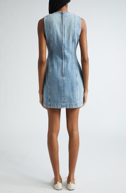 Shop Stella Mccartney Hardware Detail Sleeveless Denim Sheath Dress In 4052 - Vintage Blue Denim