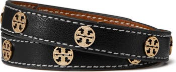 Tory Burch Miller Double Wrap Leather Bracelet
