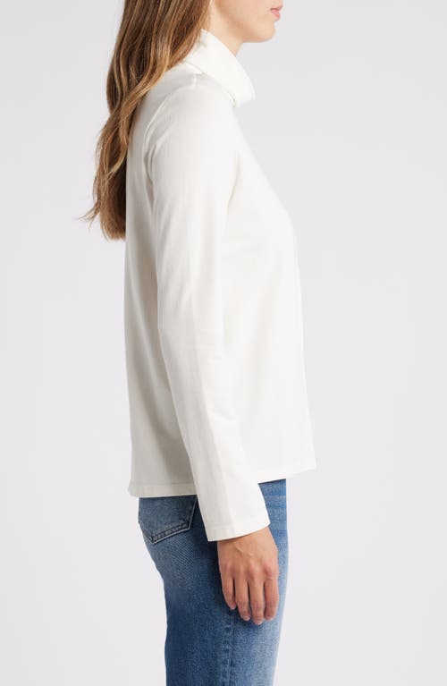 Shop Caslonr Caslon(r) Long Sleeve Turtleneck Top In Ivory Pristine