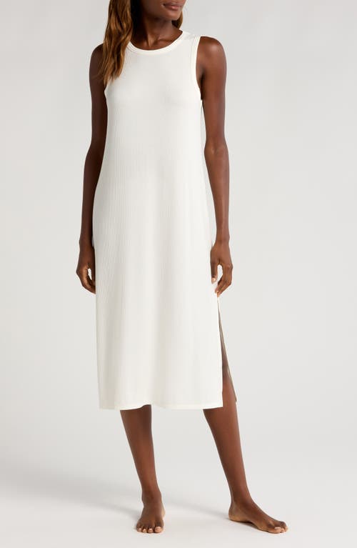 Shop Nordstrom Moonlight Rib Tank Nightgown In Ivory Egret