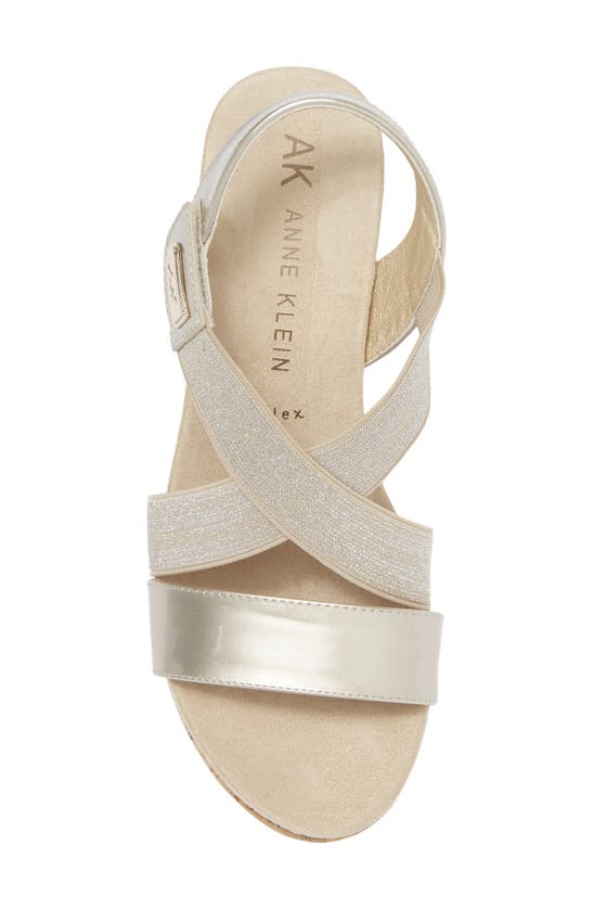 Shop Anne Klein Runit Wedge Platform Sandal In Platinum