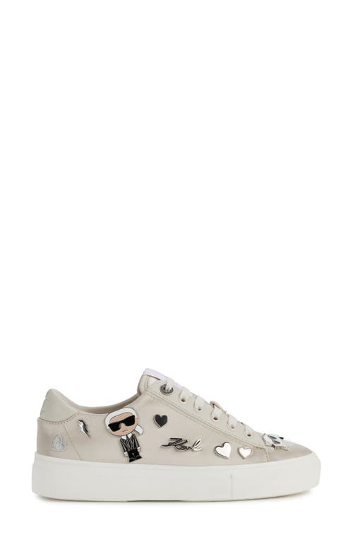 Shop Karl Lagerfeld Paris Cate Pins Platform Sneaker In Soft White