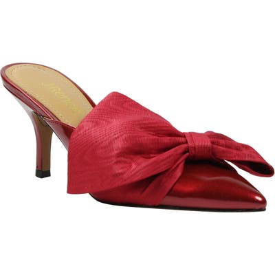 J. Renee Asymmetrical Bow Pointed Toe Mule, Red