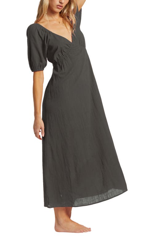 Shop Billabong Love Fade Puff Sleeve Maxi Dress In Black Sands