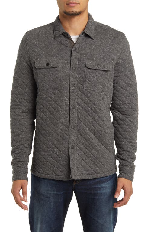 Faherty Epic Cotton Blend Quilted Shirt Jacket in Charcoal Heather