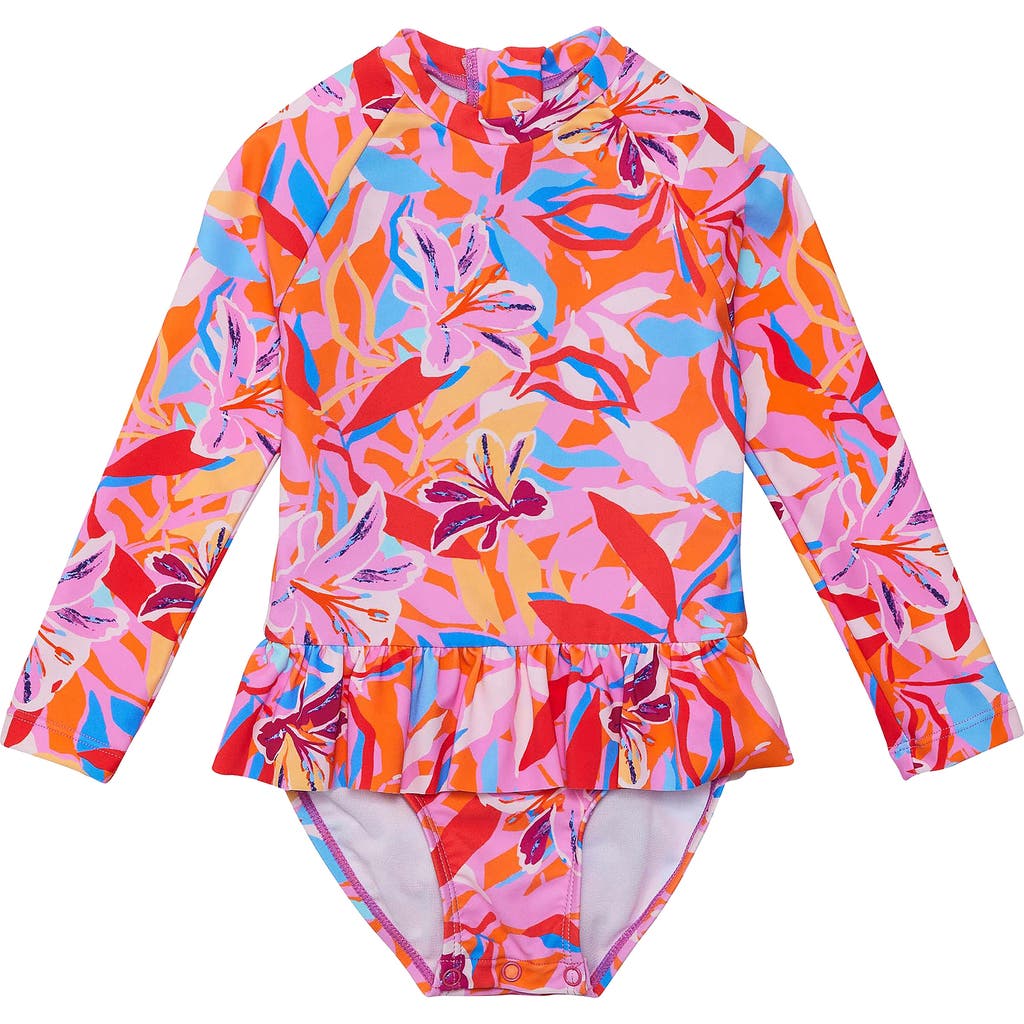 Snapper Rock Blooming Long Sleeve One-Piece Rashguard Swimsuit in Multi