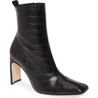 Miista Marcelle Reptile Embossed Bootie - Black