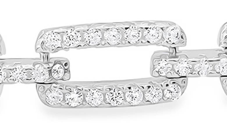 Queen Jewels Cubic Zirconia Paperclip Bracelet In Silver