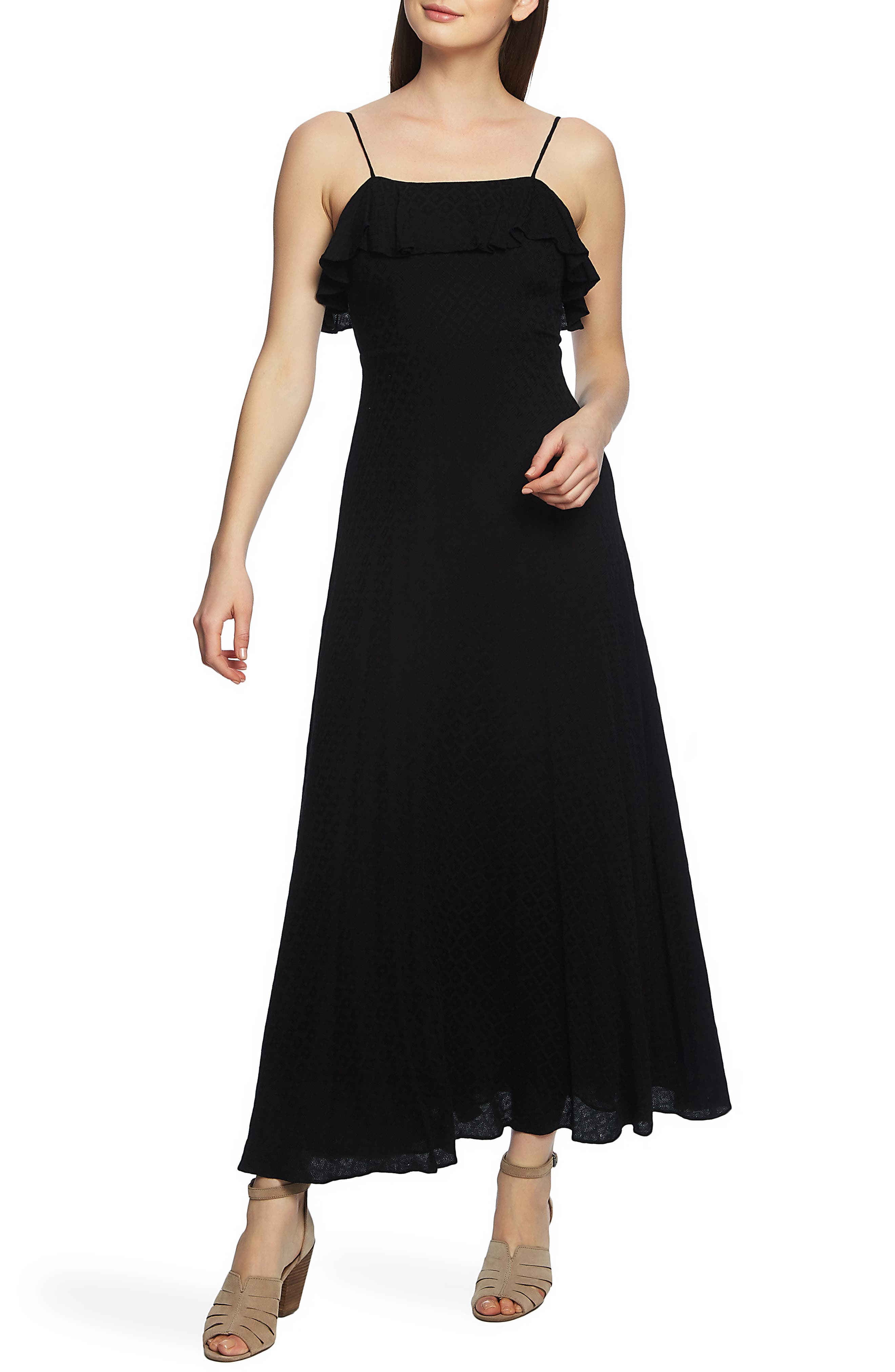 1.state Spaghetti Strap Maxi Dress, Black